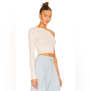 Silk Ivory Twist Sweater | Revolve Shae One Sleeve | NWT Large